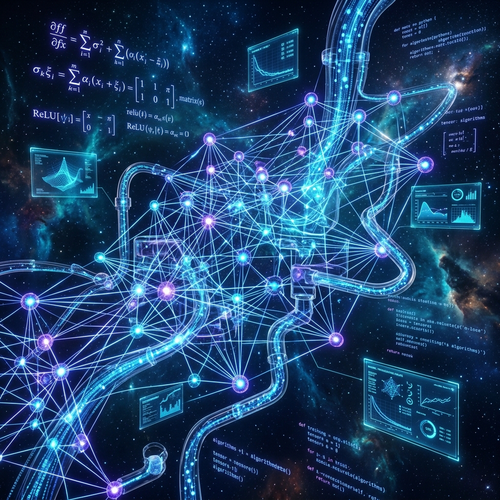 Machine Learning course — abstract neural network visualization